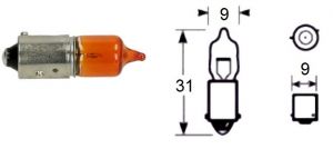 Ring gloeilamp, gloeilamp, halogeen, doos à 1, 12 V, 6 W, BAZ9s, oranje