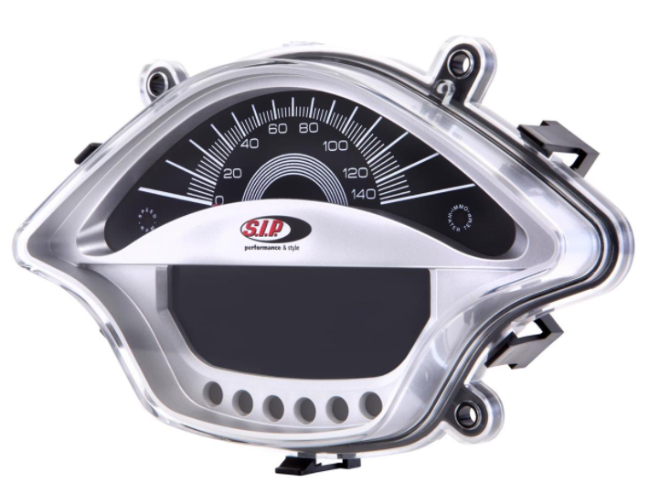 Toerenteller/snelheidsmeter voor Vespa Primavera/Sprint 50-150cc 2T/4T AC, zilver
