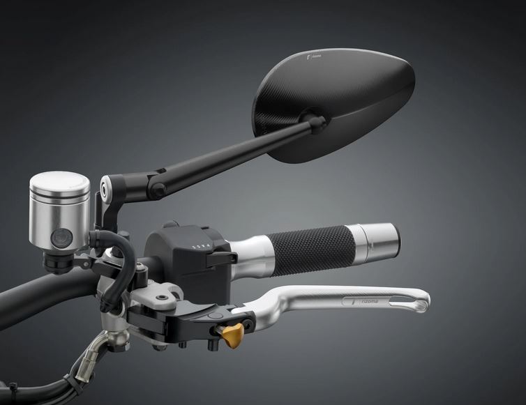 Spiegel RIZOMA "RADIAL RS" links of rechts voor Vespa, zwart geanodiseerd