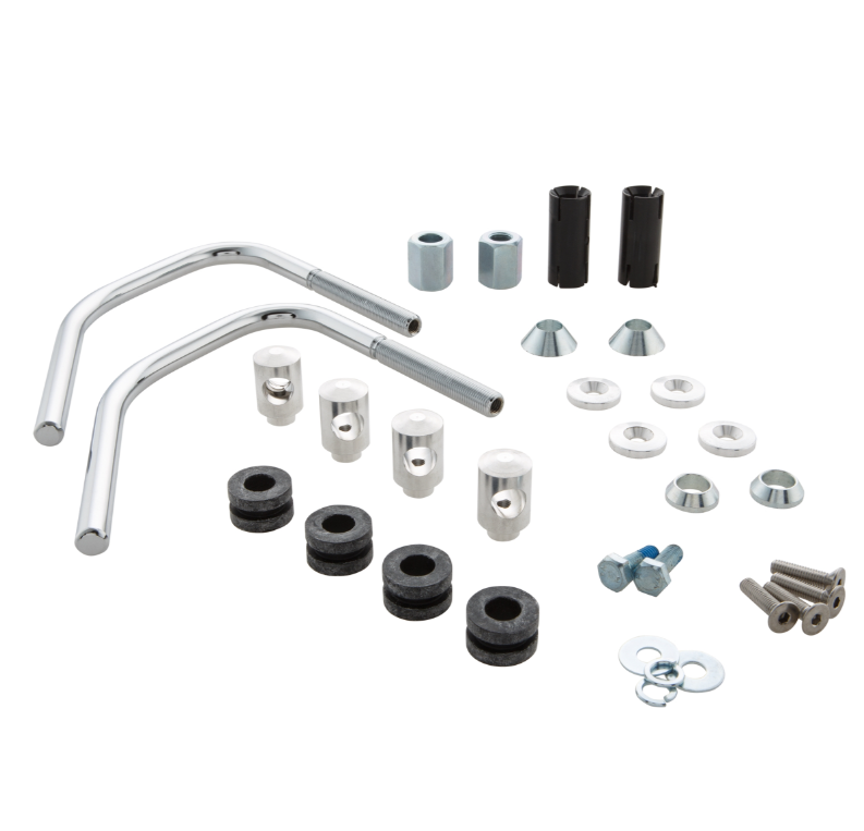 Flyscreen voor Vespa Sprint 50-150cc 2T/4T, zilveren houders, zwart getint