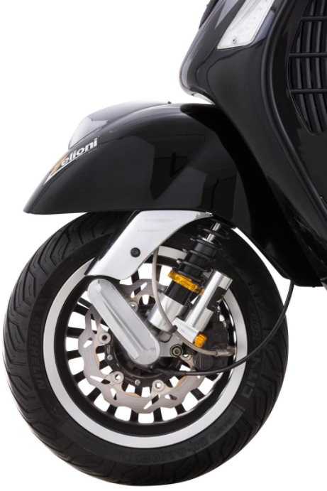 Schokbreker voorzijde voor Vespa GTS/GTS Super/GTV/GT 60/GT/GT L, zilver/oranje