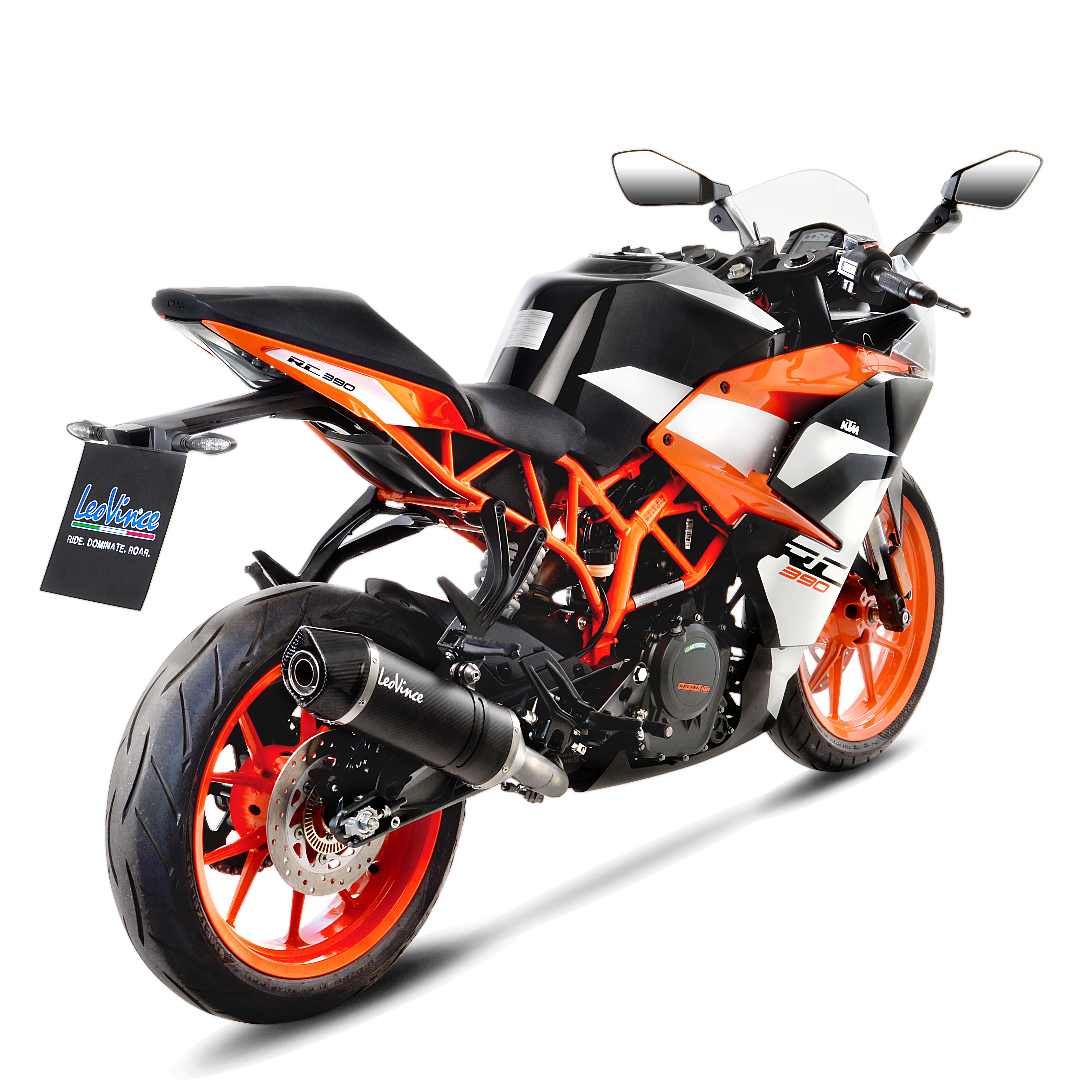 LeoVince uitlaatsysteem SBK LV One Evo 2, carbon, slip on voor KTM Duke / RC (Bj.17-19)