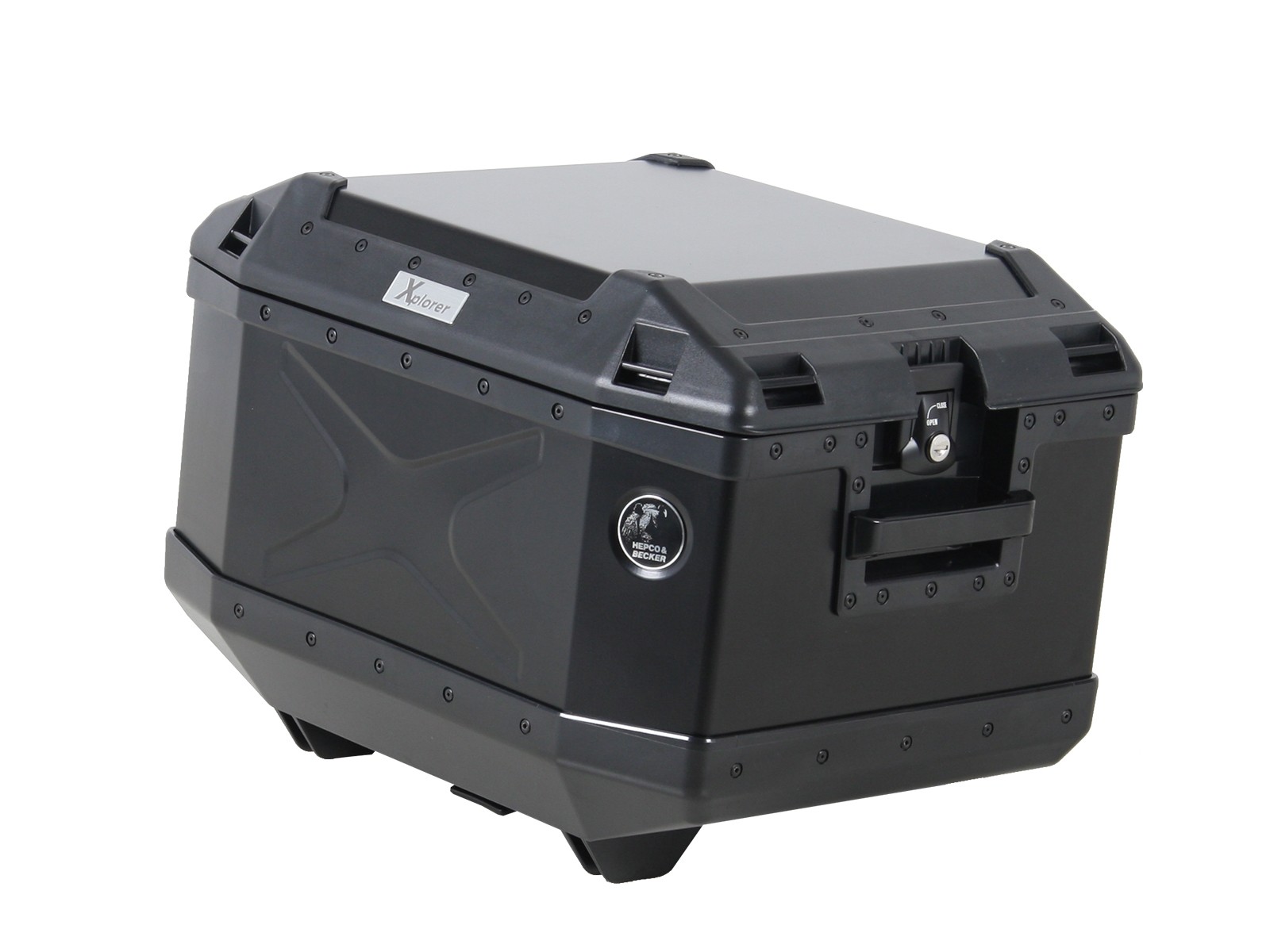 Topkoffer aluminium Xplorer 45 zwart Hepco & Becker