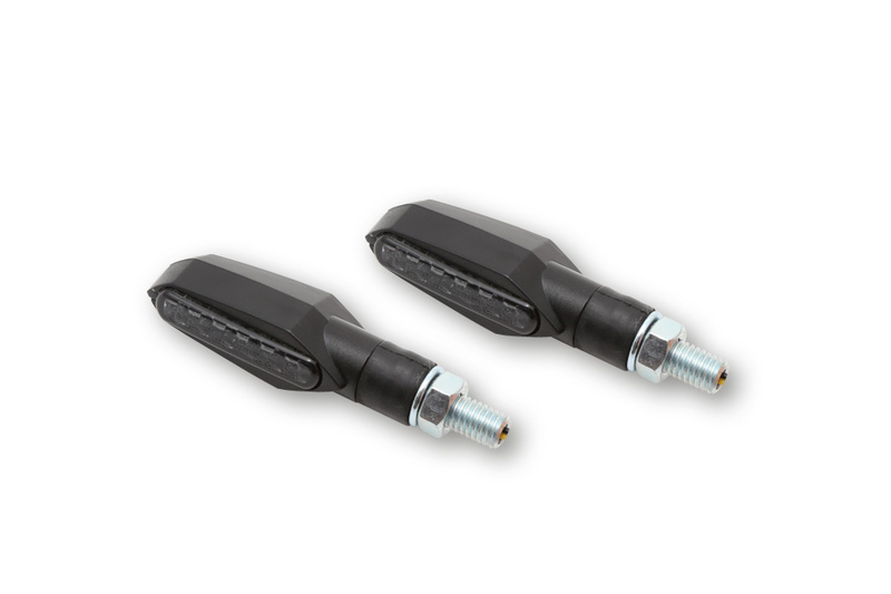 HIGHSIDER Smart Multiface LED knipperlichtbehuizing zwart / lens rookgrijs (paar), voor & achter