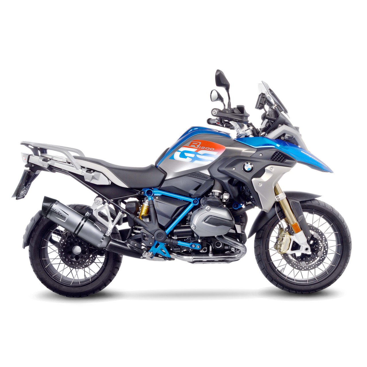 LeoVince uitlaatsysteem LV One Evo voor BMW R 1200 GS /Adventure, zilver, slip on, Euro4, E-certificaat