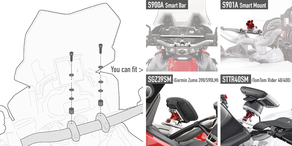Kit voor montage van de Smart Bar voor diverse modellen (zie beschrijving) Givi