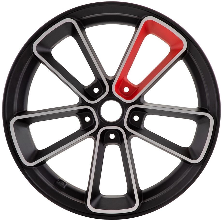 Velg voor/achter 13" voor Vespa GTS/GTS Super/GTV/GT 60/GT/GT L 125-300ccm, zwart mat/rood