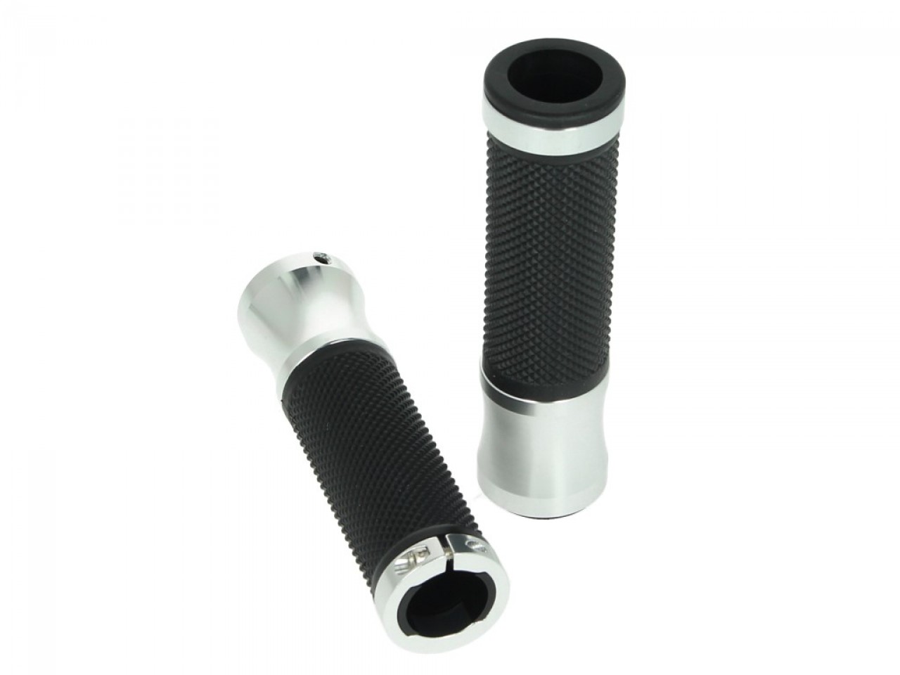 Aluminium Rubberen Handvatten zilver voor Vespa GTS / GTV / GT / Sei Giorni