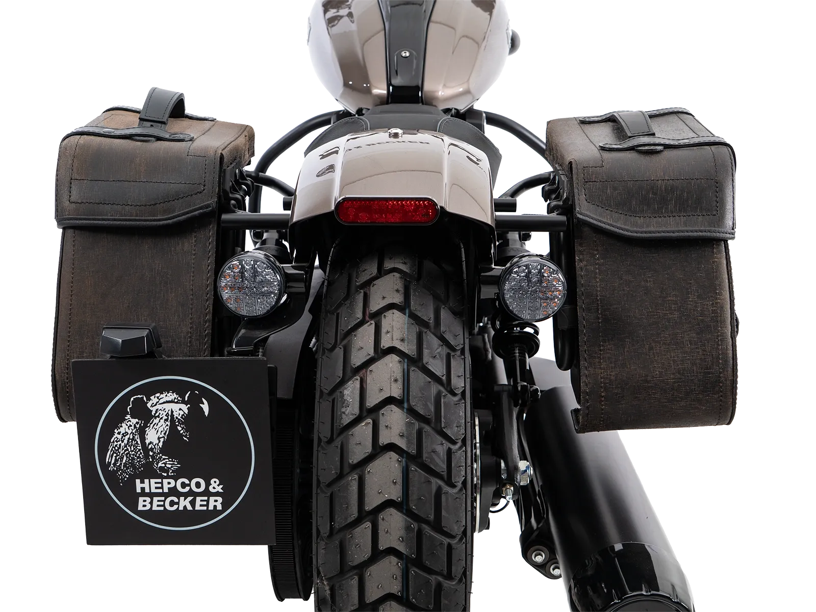 Kniptassenset bruin incl. houder voor Indian Scout Bobber 1250 (25-) Hepco & Becker
