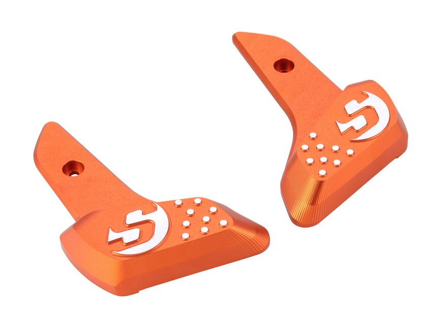 Voetsteunen rechts en links voor Vespa Primavera /Sprint 50-150ccm 2T/4T AC, mat oranje