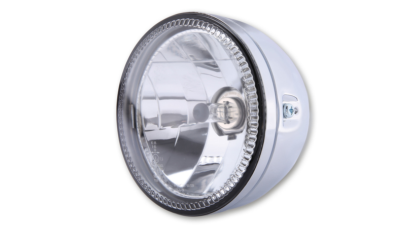 HIGHSIDER pro 5 3/4 inch hoofdkoplamp Skyline H4 chroom Met LED parkeerlichtring, E-keurmerk (1pc)