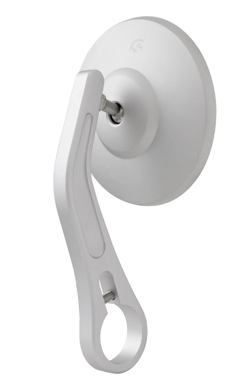 Stuurkapspiegel voor Vespa, links of rechts, rond, zilver mat