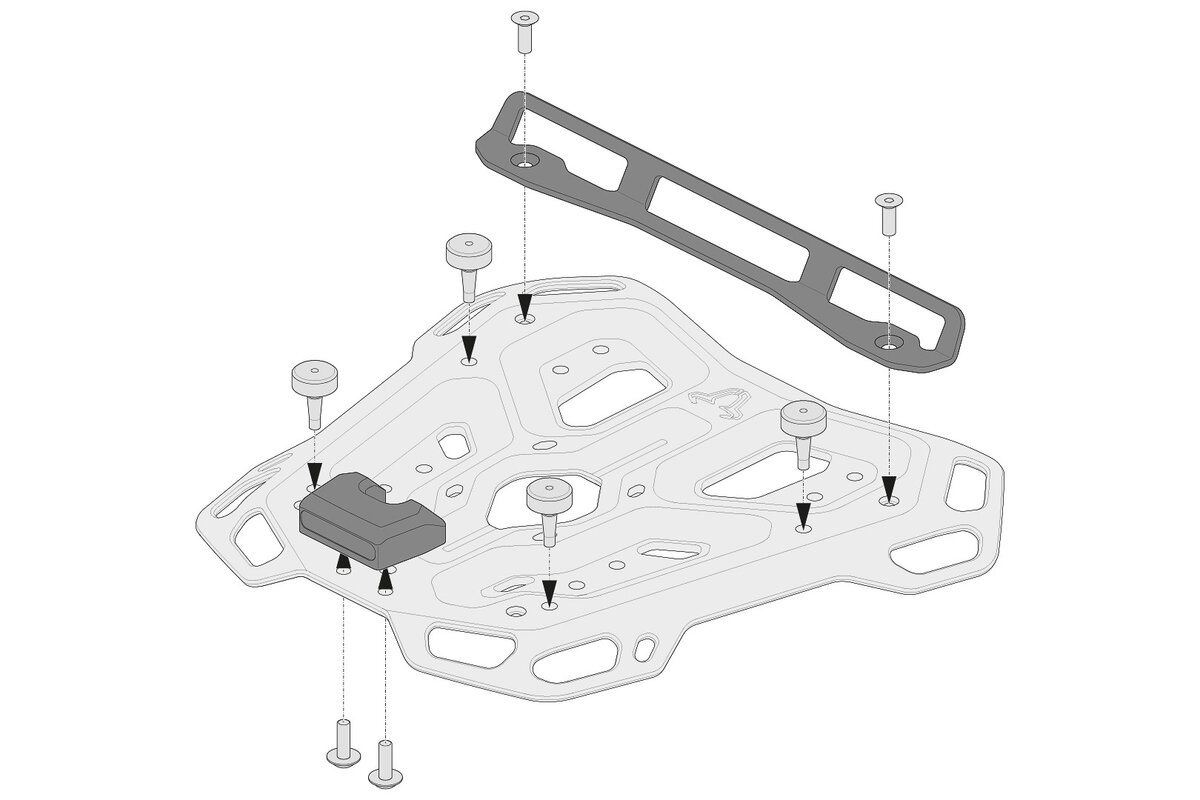 SW-Motech adapterset voor ADVENTURE-RACK bagagedrager voor Shad 2 topkoffers
