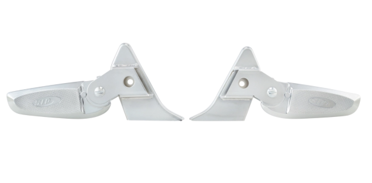 Voetsteunen rechts en links voor Vespa Primavera/Sprint 50-150cc 2T/4T AC, chroom/chroom