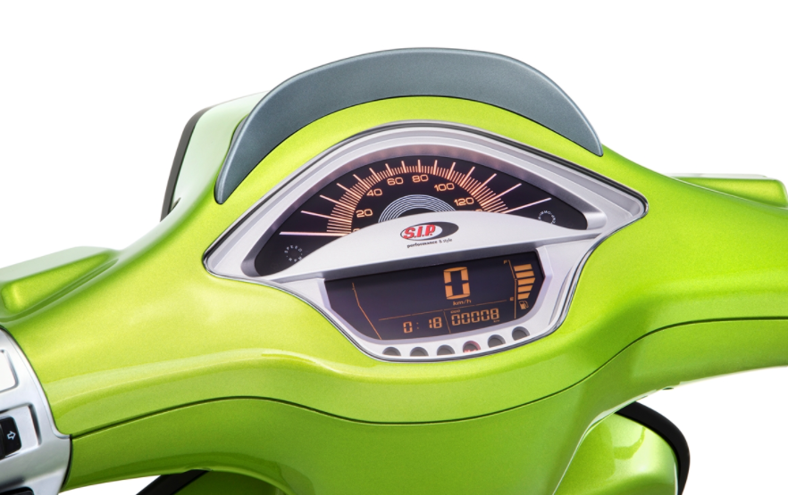 Toerenteller/snelheidsmeter voor Vespa Primavera/Sprint 50-150cc 2T/4T AC, zilver