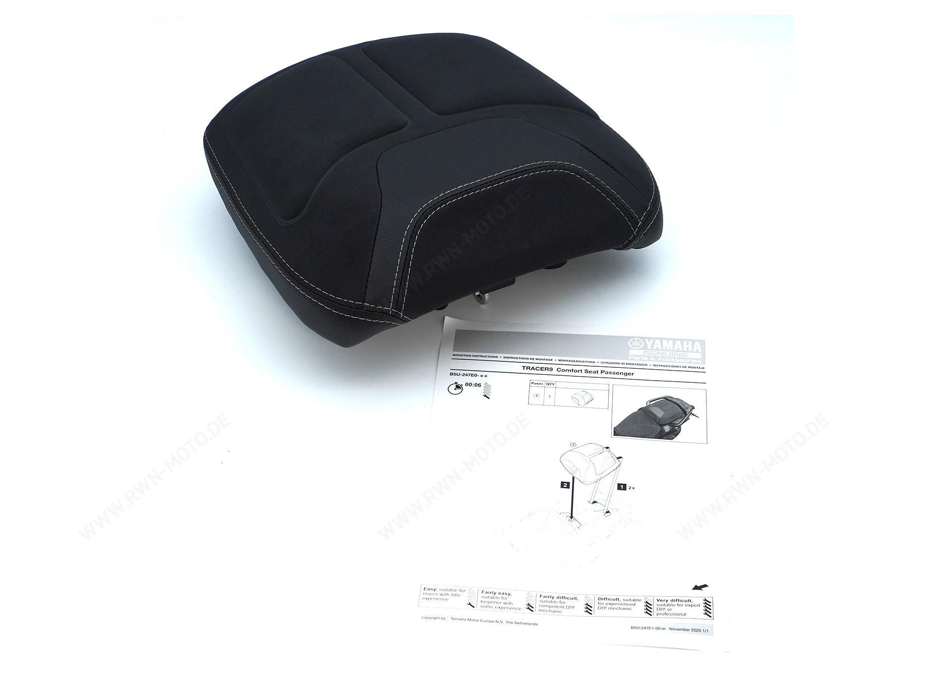 Comfortabele passagiersstoel voor Tracer 9 / GT (Bj.21-24) Origineel Yamaha