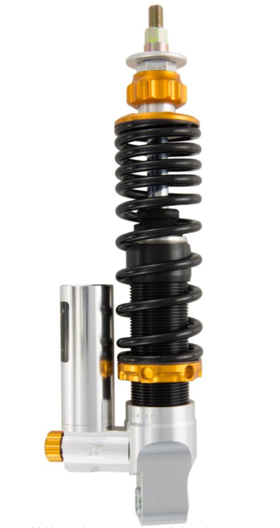 Schokdemper "Black Edition", voor voor Vespa Primavera/Sprint 50 -150cc 2T/4T AC, zilver/oranje