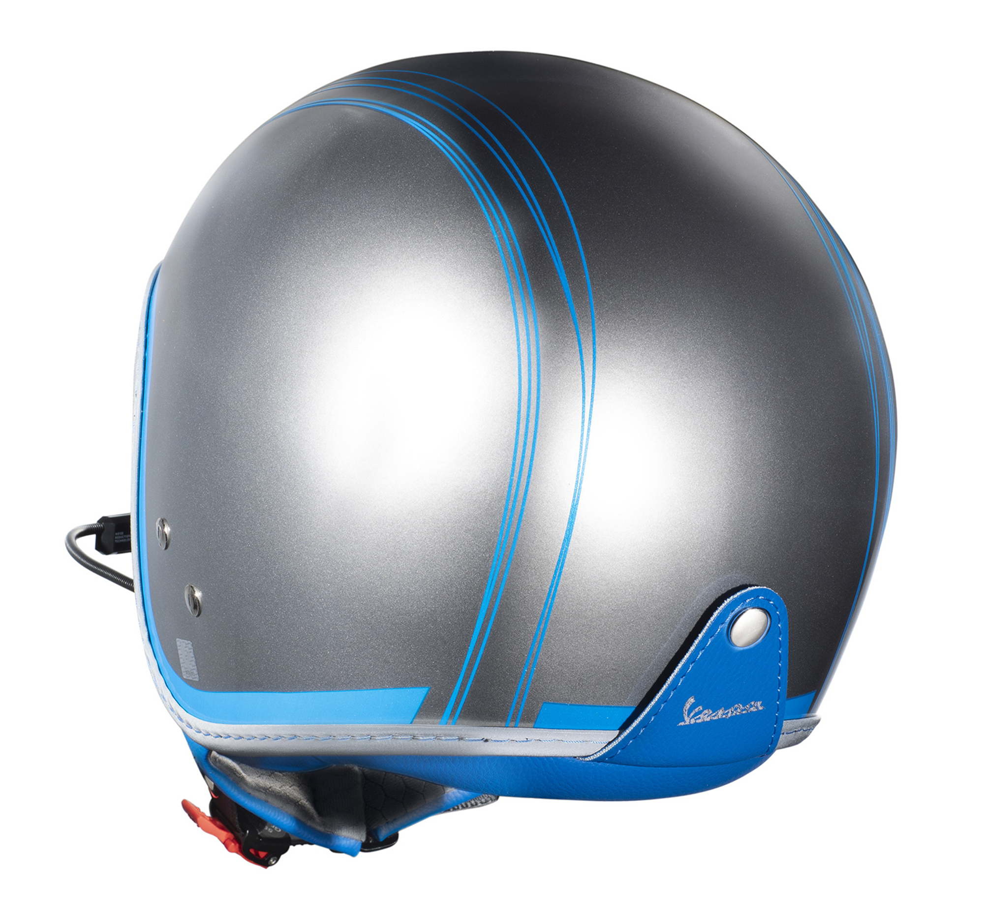 Vespa jethelm Elettrica Tech blu (Bluetooth) zilver