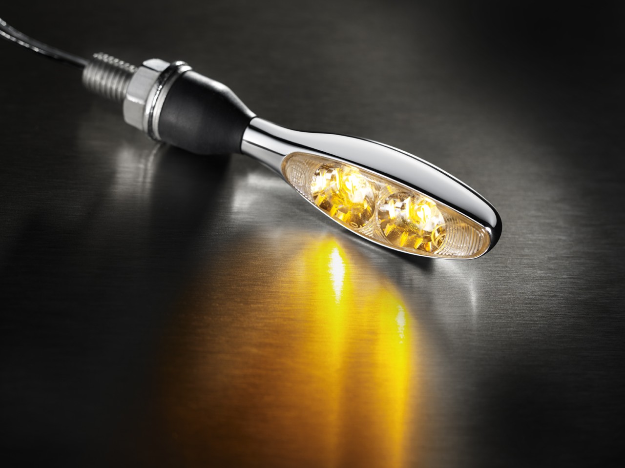 Kellermann indicator, Micro 1000 Extreme, staal, LED, V/H, L/R, 12 V, glanzend chroom, M8x20