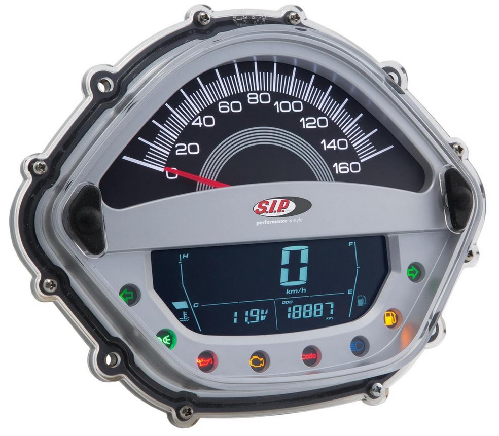 Toerenteller/snelheidsmeter voor Vespa GT/GT L 125/200cc/ GTS 125cc, zilver