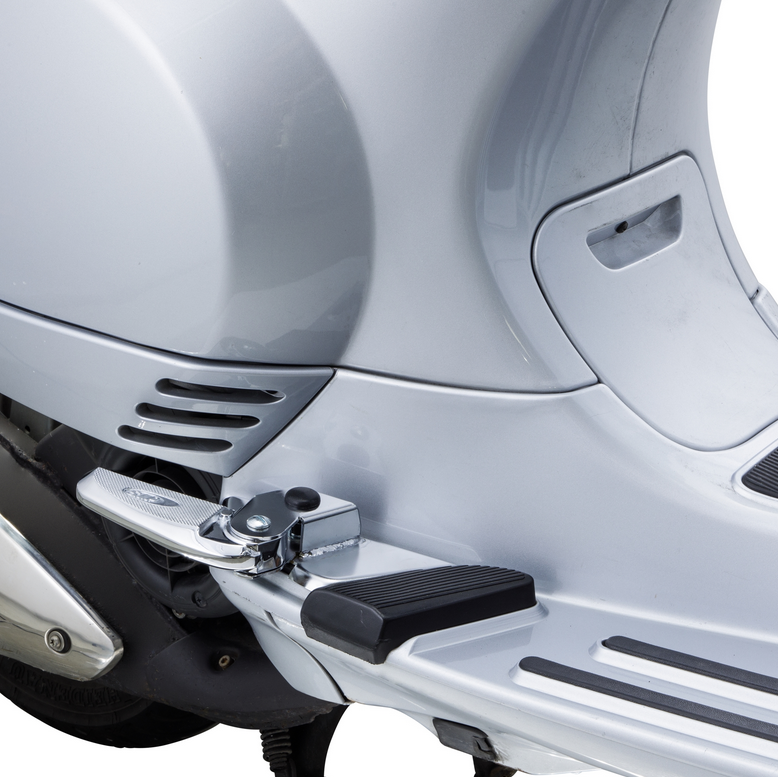 Voetsteunen rechts en links voor Vespa LX /LXV /S 50-150ccm, chroom/chroom
