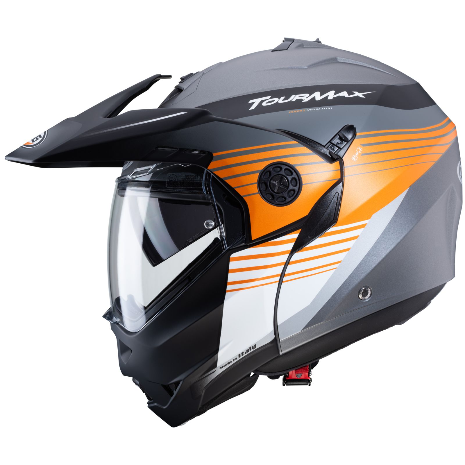 Caberg Helm Tourmax Titan, mat-gun/oranje-wit