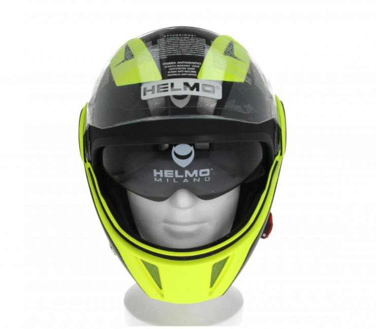 Helmo Milano Volstraalhelm, FuoriRotta Premium, zwart, geel, mat