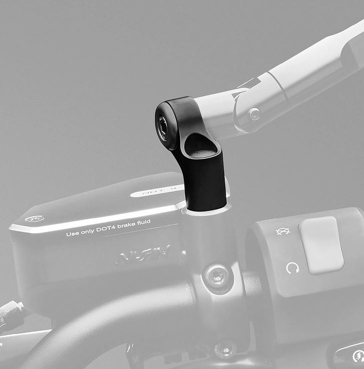 Spiegeladapter RIZOMA "Side Mount" L 42,5 mm voor Vespa, zwart geanodiseerd