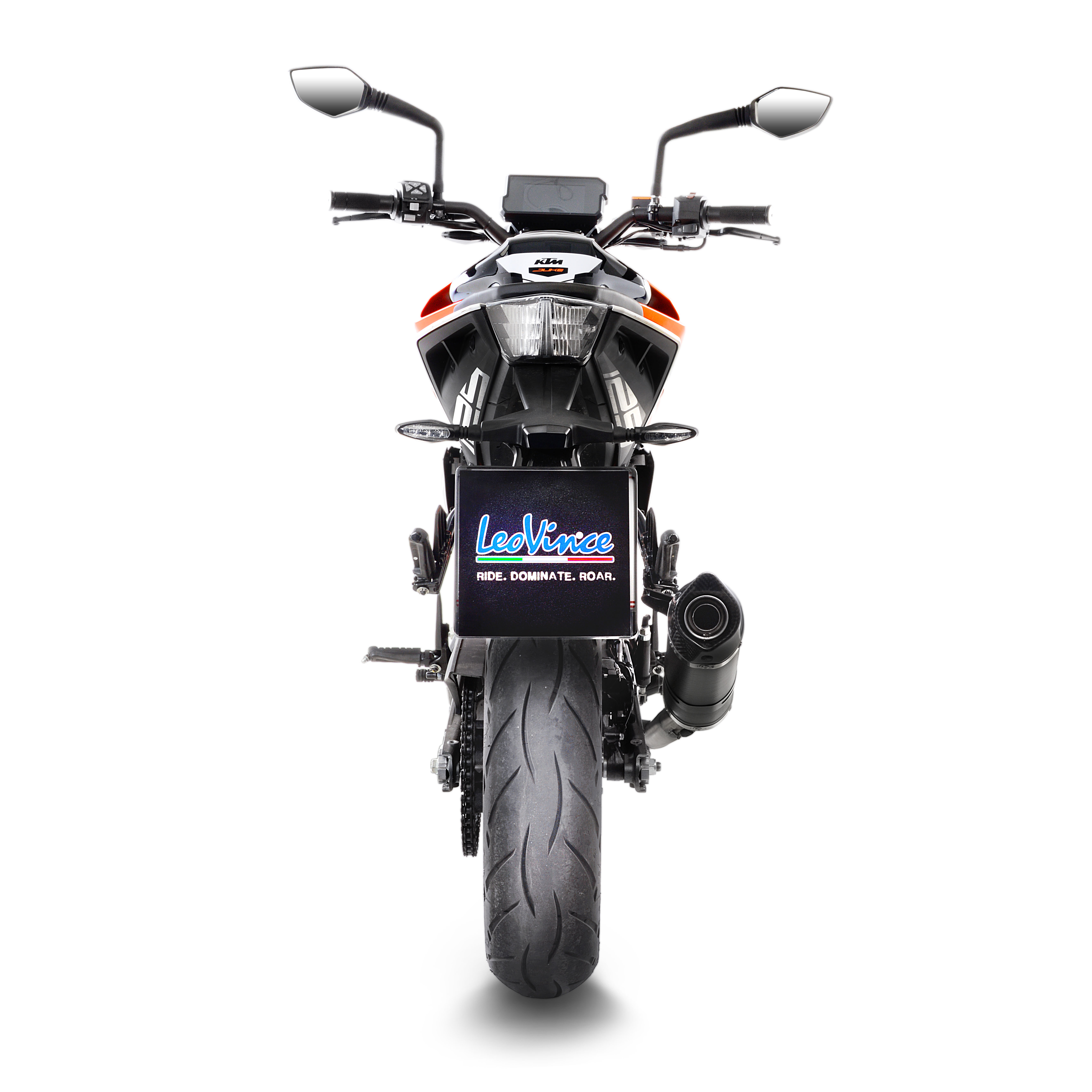 LeoVince uitlaatsysteem SBK LV One Evo 2, carbon, slip on voor KTM Duke / RC (Bj.17-19)