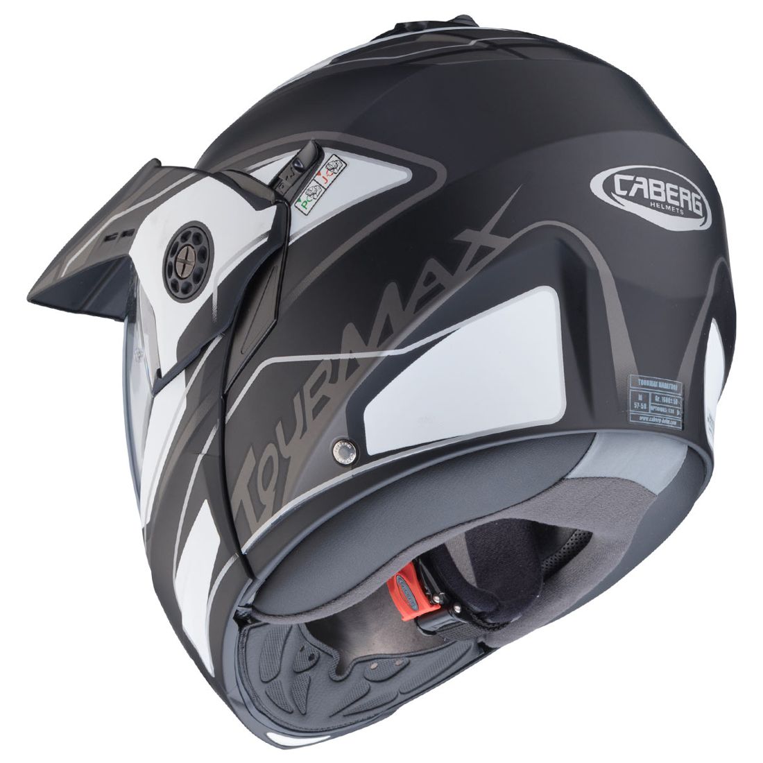 Caberg helm Tourmax Marathon, mat zwart/wit