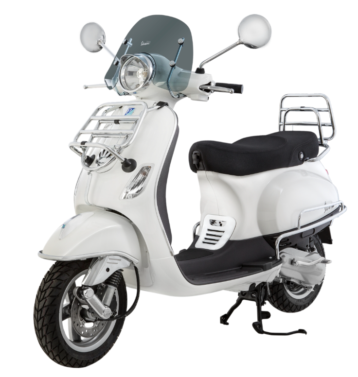 Bagagerek achteraan voor Vespa LX /LXV /S 50-150cc, opvouwbaar, chroom