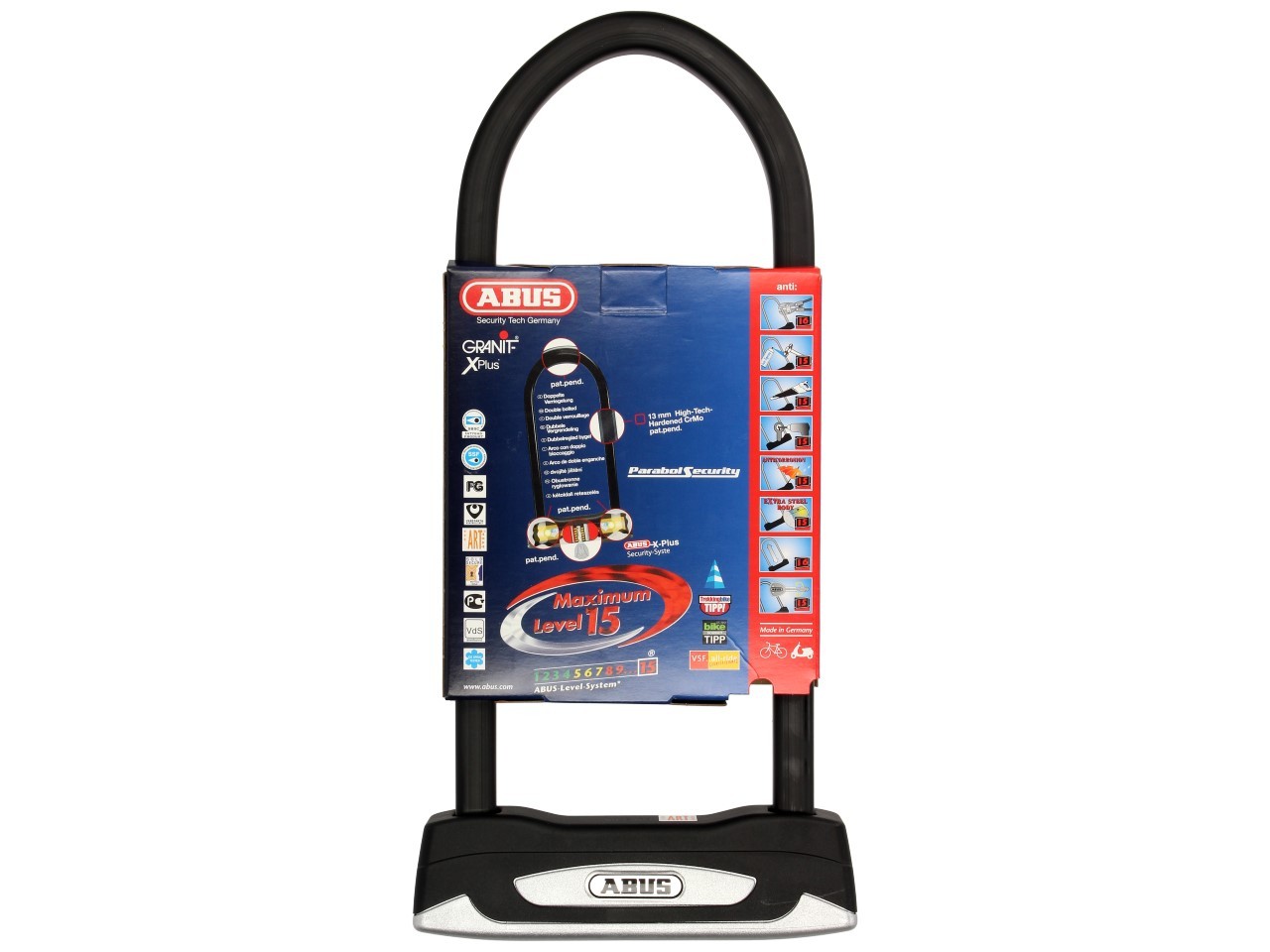 ABUS U-slot 230x108 Granit X-Plus 54 voor motorfiets, scooter & Vespa