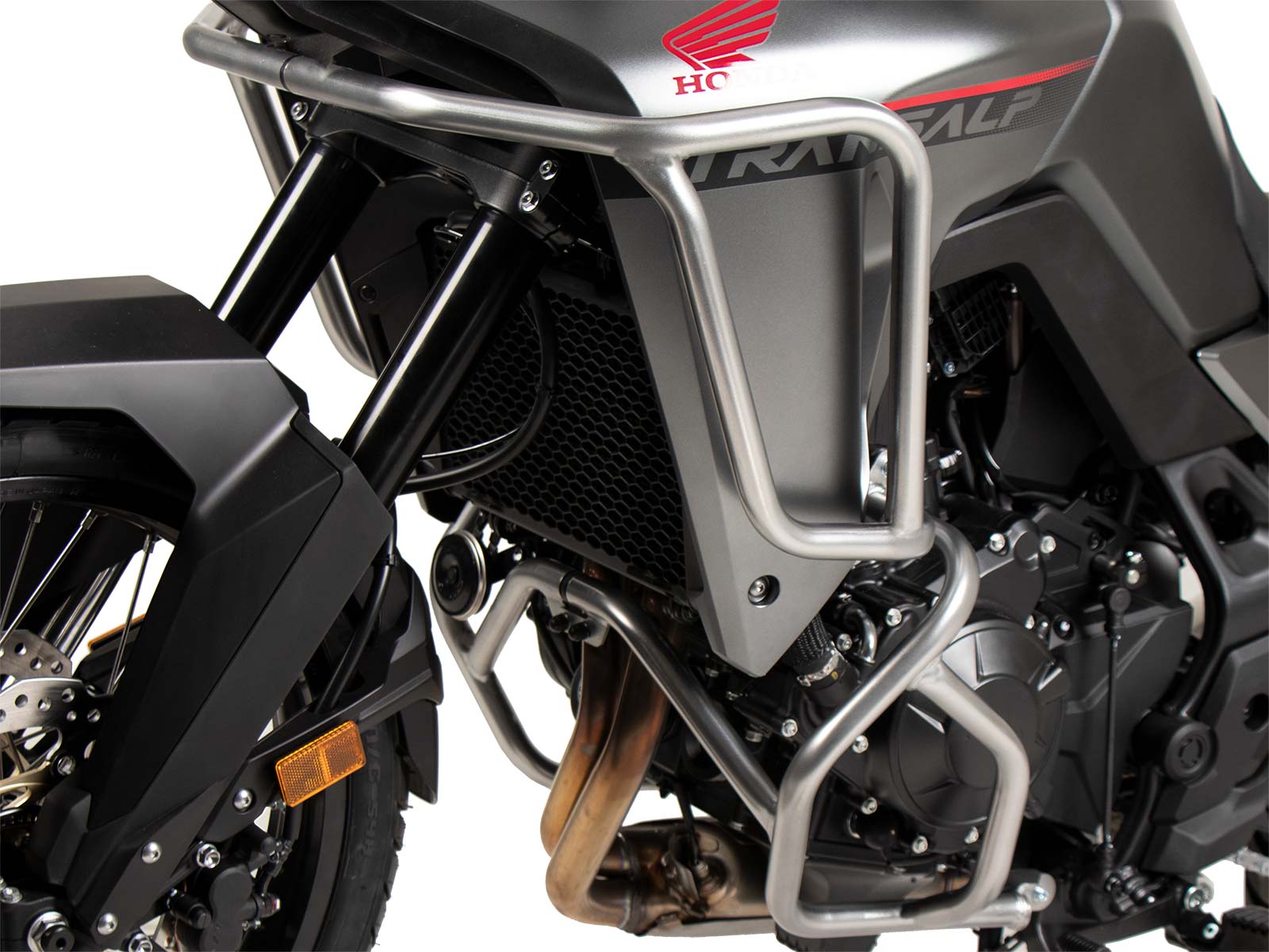 Zilveren tankbeschermbeugel voor Honda XL 750 Transalp / E-Clutch (25-) Hepco & Becker