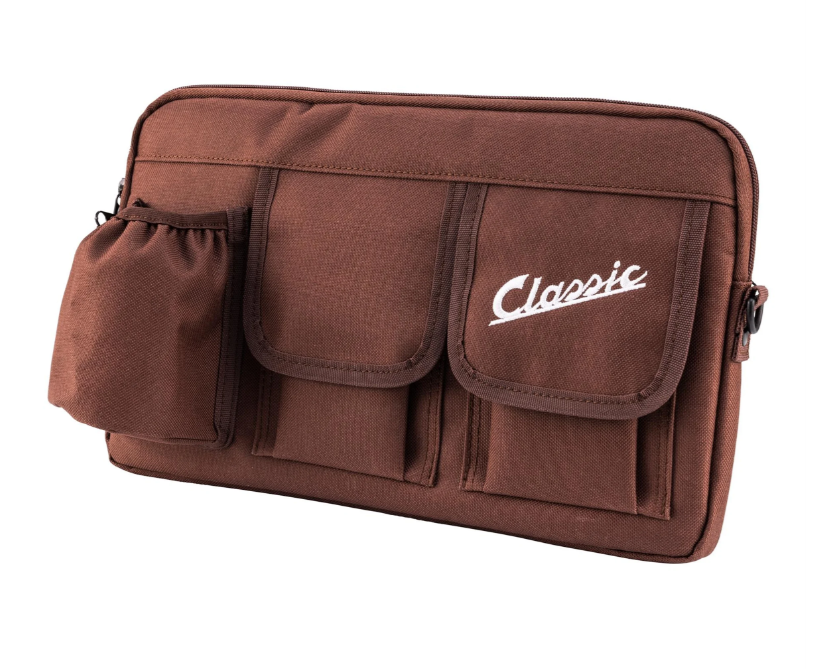 Classic" tas voor bagageruimte/handschoenenkastje Vespa, nylon, tabakbruin