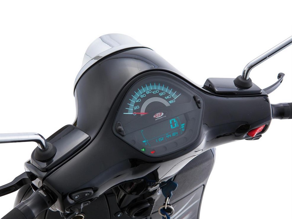 Toerenteller/snelheidsmeter voor Vespa GTS/GTS Super 125-300cc ('14-'16), zwart