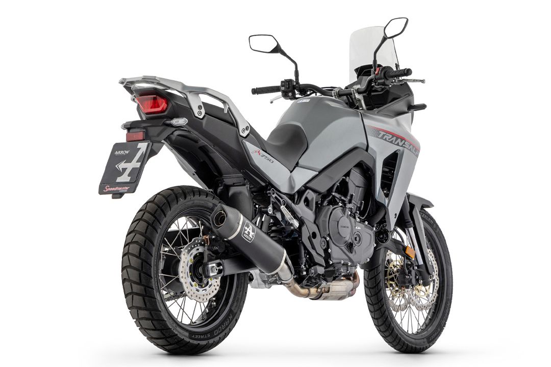 ARROW uitlaat INDY RACE DARK aluminium voor Honda XL 750 Transalp modeljaar 2023-