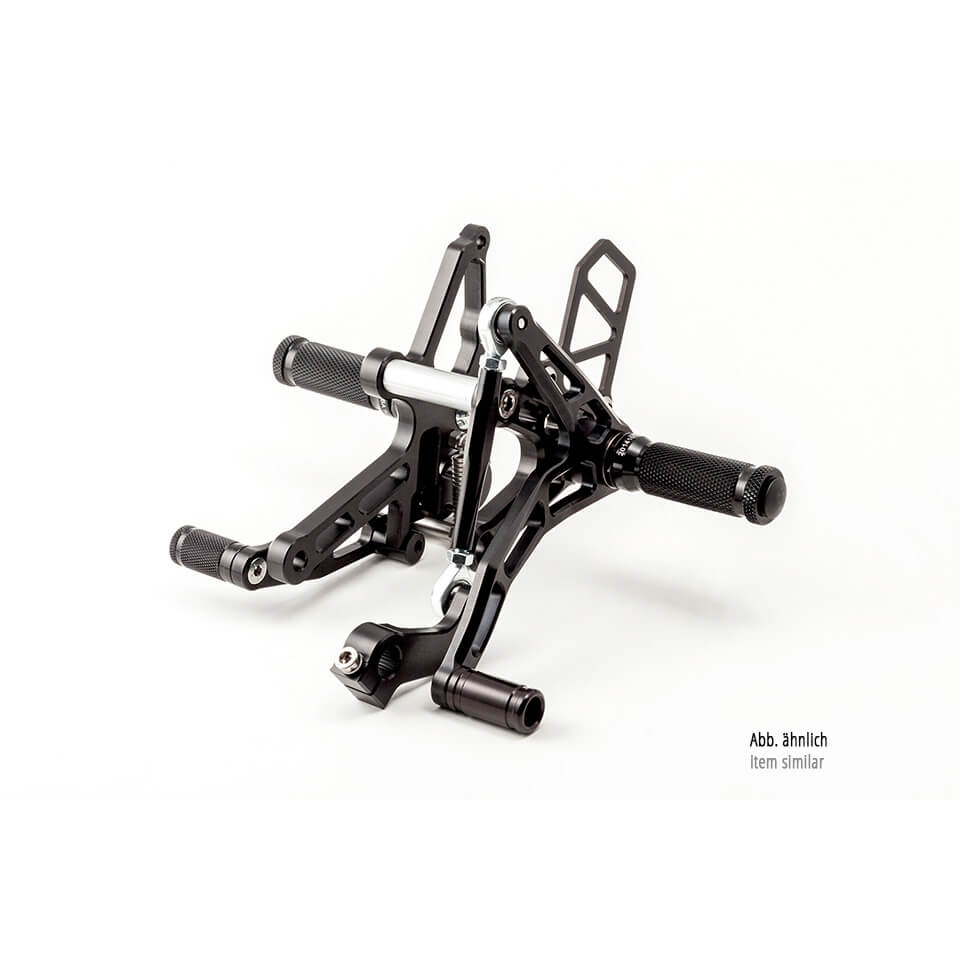 LSL Rastenanlage für Kawasaki Z650, Ninja 650, 2017-, Racing/Reverse, Umkehrschaltung, schwarz, ohne