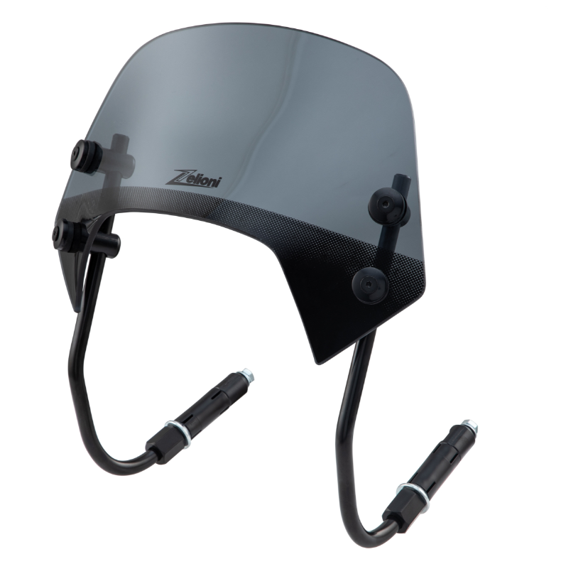 Flyscreen ZELIONI Racing voor Vespa Sprint 50-150cc 2T/4T, zwart getint