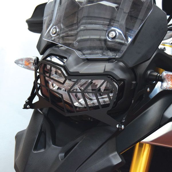 Koplampbeschermrooster voor BMW F 850 GS (18-22), roestvrij staal, zwart