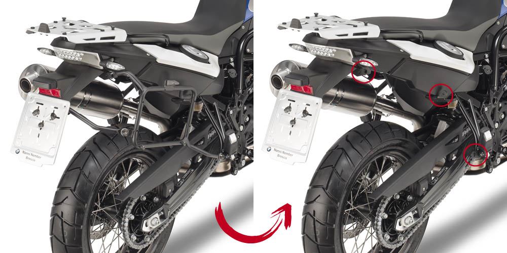 Afneembare zijkofferdrager voor BMW F 650 GS / F 800 GS (MY 08-17) / F 700 GS (MY 13-17) Origina
