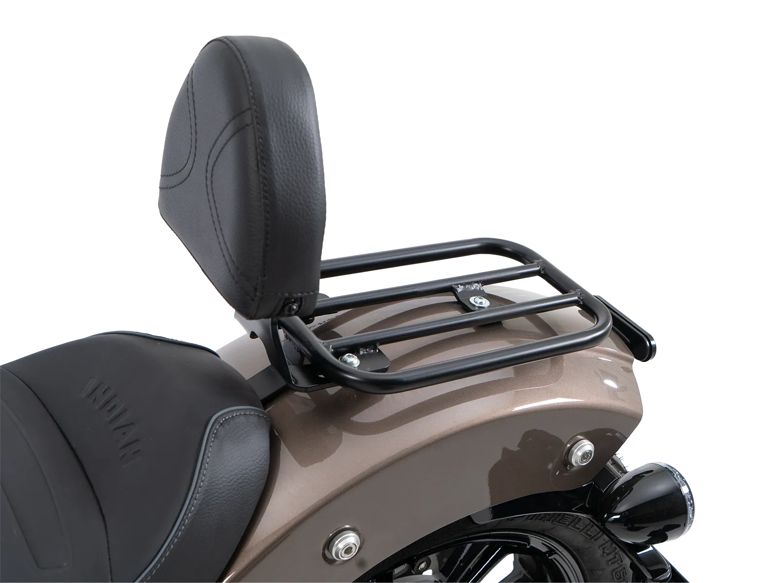 Rugsteun ruiter met vulling zwart voor Indian Scout Bobber 1250 (25-) Hepco & Becker