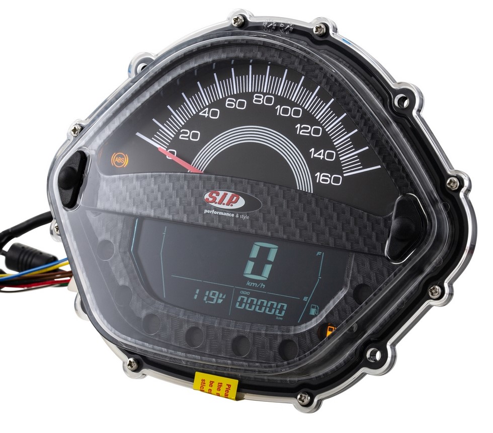 Toerenteller/snelheidsmeter voor Vespa GT/GT L 125/200cc/ GTS 125cc, carbon-look