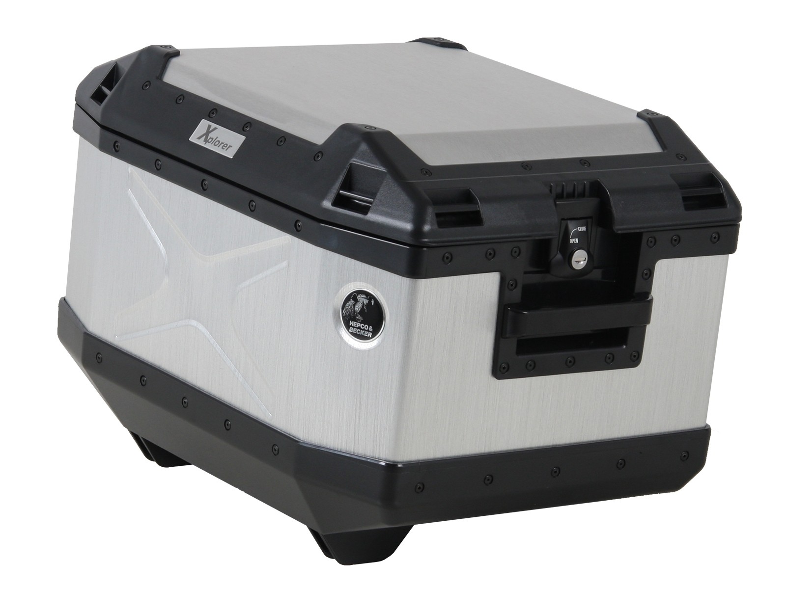 Topkoffer aluminium Xplorer 45 zilver Hepco & Becker