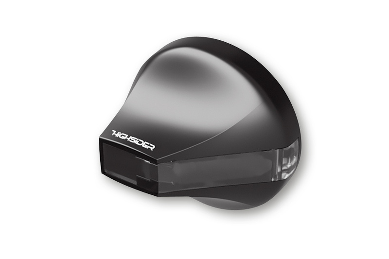 HIGHSIDER Pro Flight LED-stuurknipperlichtbehuizing zwart / lens rookgrijs (paar), voor