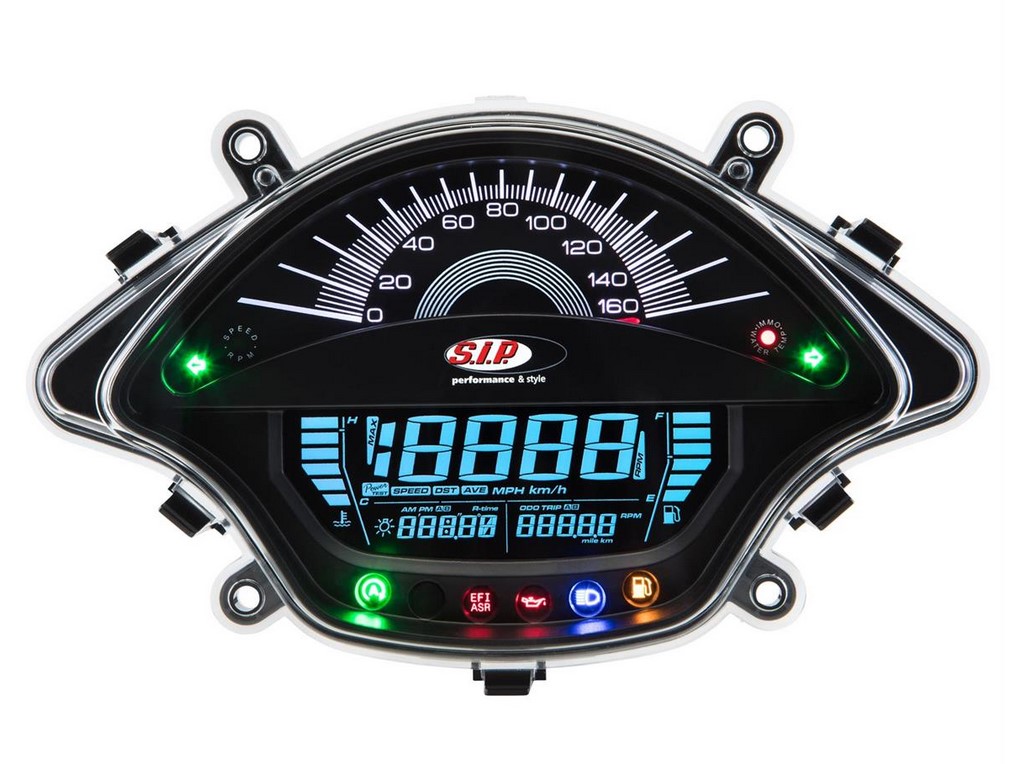 Toerenteller/snelheidsmeter voor Vespa GTS/GTS Super 300cc FL ('14-), zwart