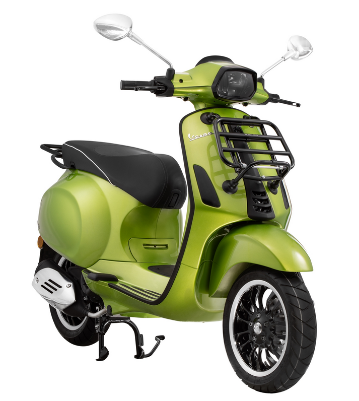 Bagagerek achteraan voor Vespa Primavera /Sprint /Elettrica 50-150cc, glanzend zwart