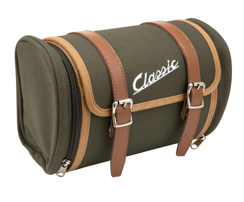 Tas "Classic" bagagedrager/sozihouder achter voor Vespa, canvas, olijfkleurig