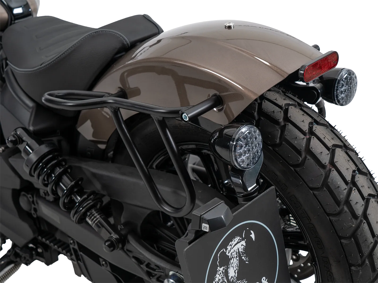 Leren tassenhouder uitsparing zwart voor Indian Scout Bobber 1250 (25-) Hepco & Becker