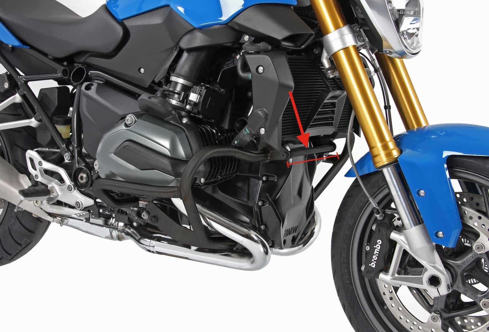 Versterkingsbok zwart voor motorbeschermer voor BMW R 1200 GS LC (13-18) Hepco & Becker