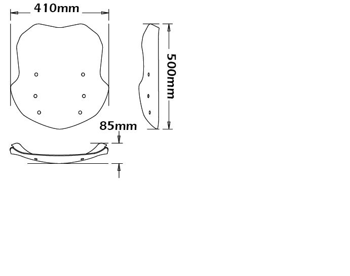 Hoog windscherm en antiverblindingsspoiler voor BMW R 1200 R (15-18), helder